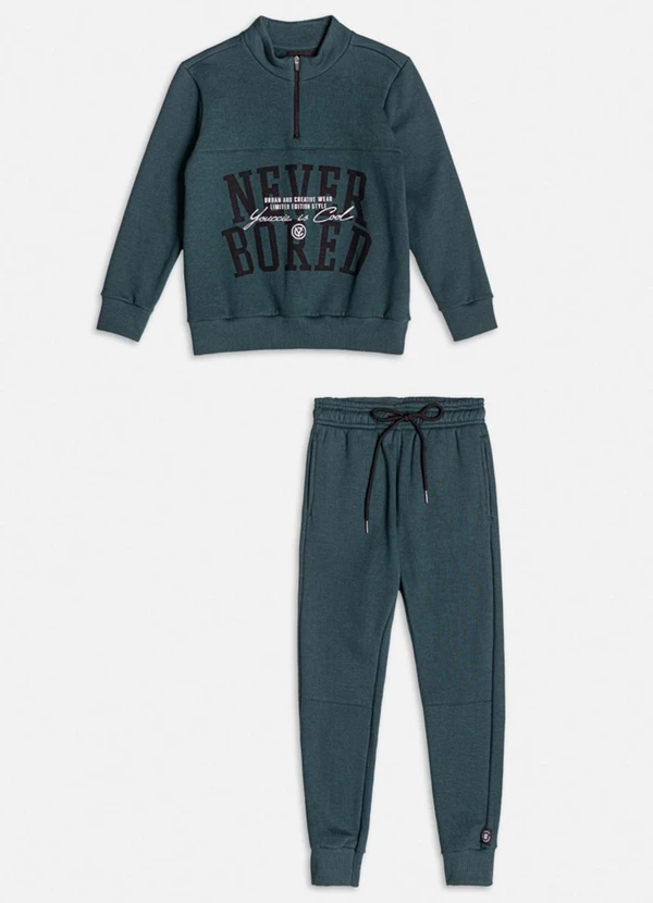 Youccie - Conjunto de Moletom Verde Escuro Verde