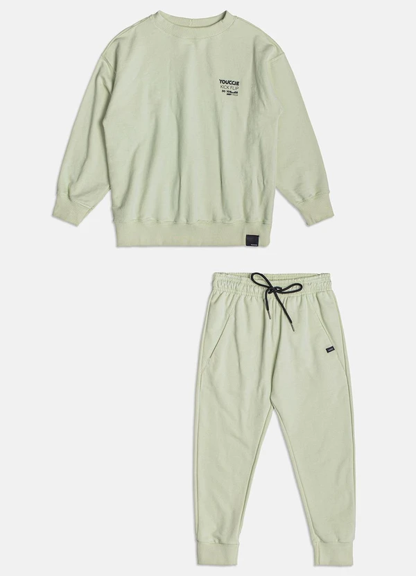 Youccie - Conjunto de Moletom Verde Verde