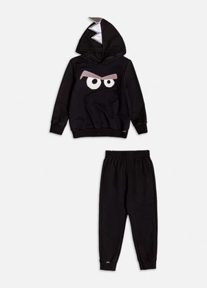 Youccie - Conjunto de Monster com Bordado Preto - YOUCCIE