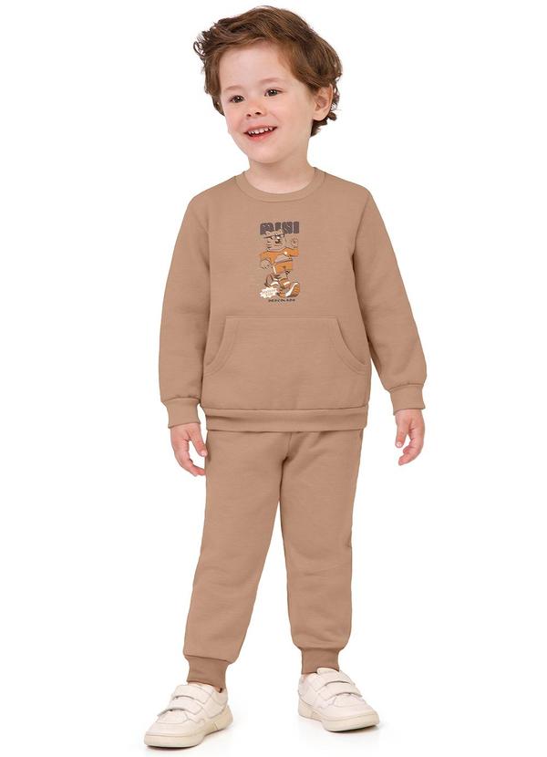 Malwee Kids - Conjunto Descolado em Moletom Bege