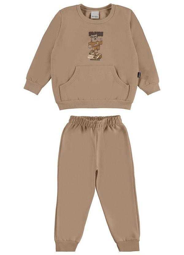 Malwee Kids - Conjunto Descolado em Moletom Bege 1