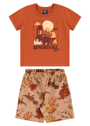 Bee Loop - Conjunto Dino Adventure Infantil Marrom - BEE LOOP