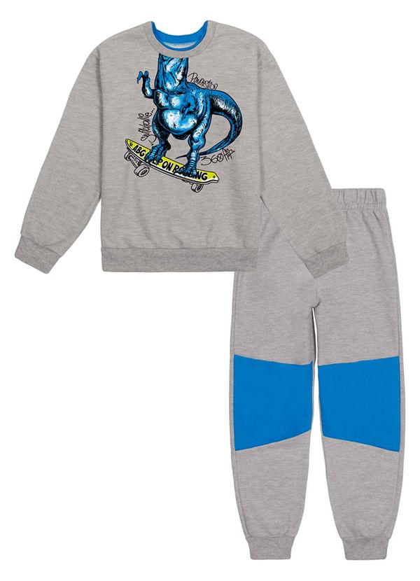 Abrange - Conjunto Dino Blusão e Calça Cinza