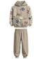 Malwee Kids - Conjunto Dinossauros Roar Cinza - variação: Areia