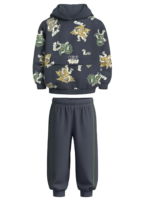 Malwee Kids - Conjunto Dinossauros Roar Cinza