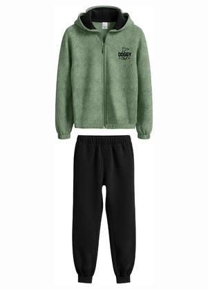 Carinhoso - Conjunto Doggy Club Bordado Verde Musgo - CARINHOSO