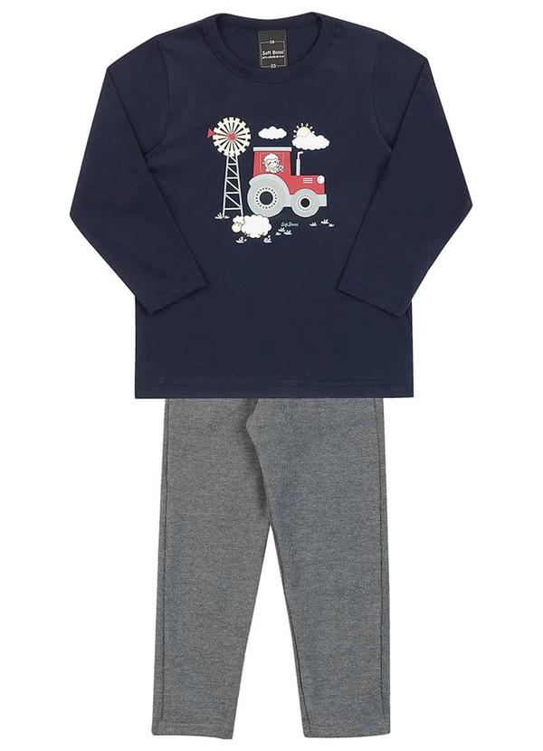 Soft Bonni - Conjunto em Meia Malha e Moletinho Azul 2