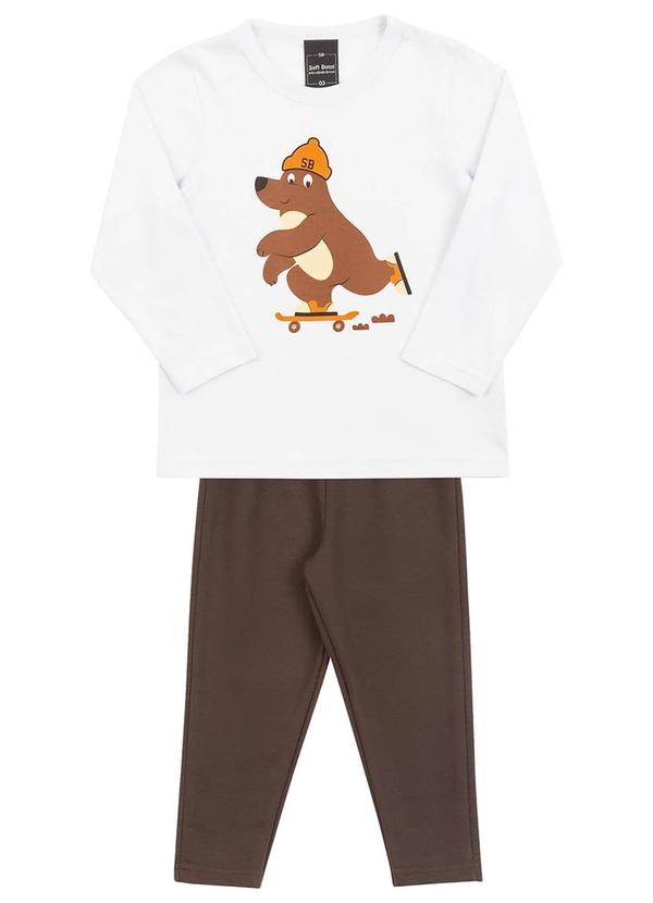 Soft Bonni - Conjunto em Meia Malha e Moletinho Branco 2