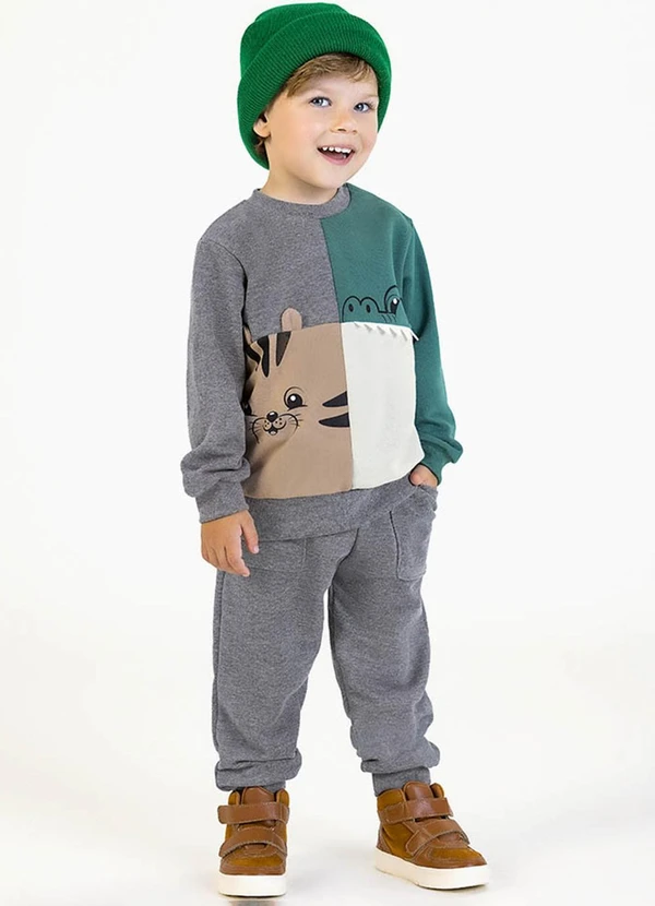 Soft Bonni - Conjunto em Moletinho Cinza