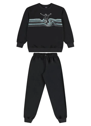 Guloseima - Conjunto em Moletinho Infantil Preto - GULOSEIMA