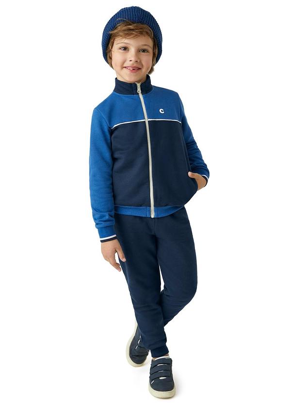 Carinhoso - Conjunto em Moletom 1975 Menino Azul