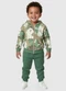 Malwee Kids - Conjunto em Moletom Dinossauro Verde Esmeralda - variação: Verde Militar