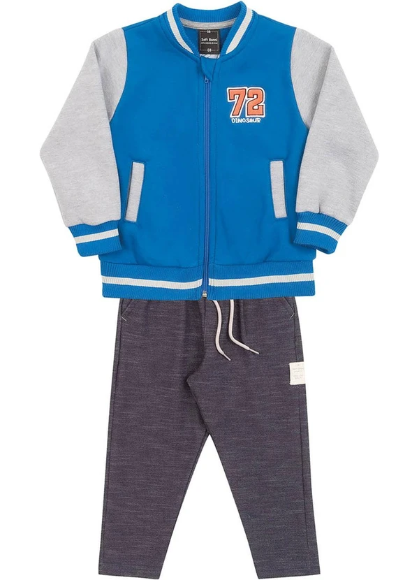 Soft Bonni - Conjunto em Moletom e Moletinho Jeans Azul 4