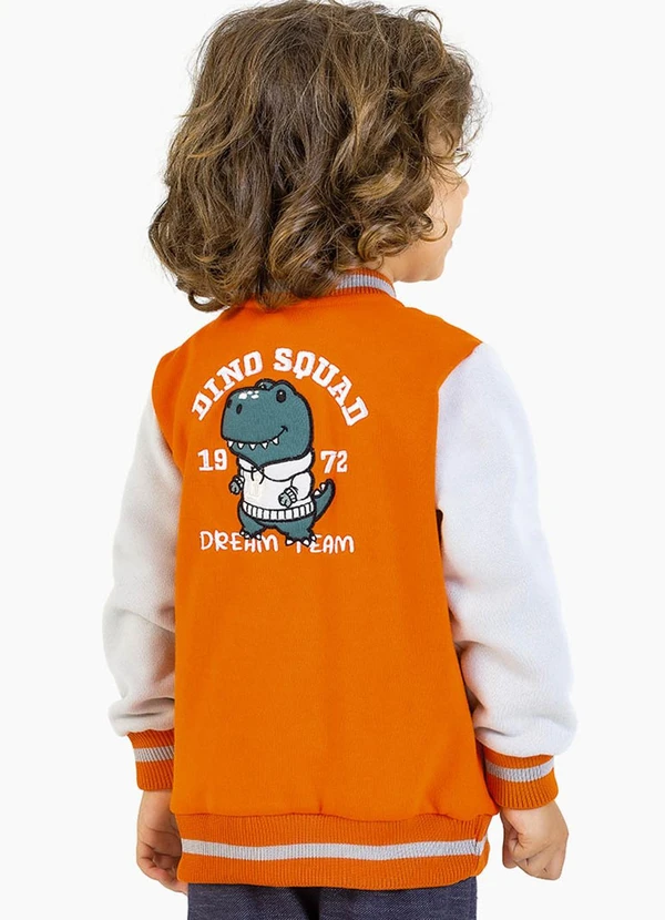 Soft Bonni - Conjunto em Moletom e Moletinho Jeans Laranja 2