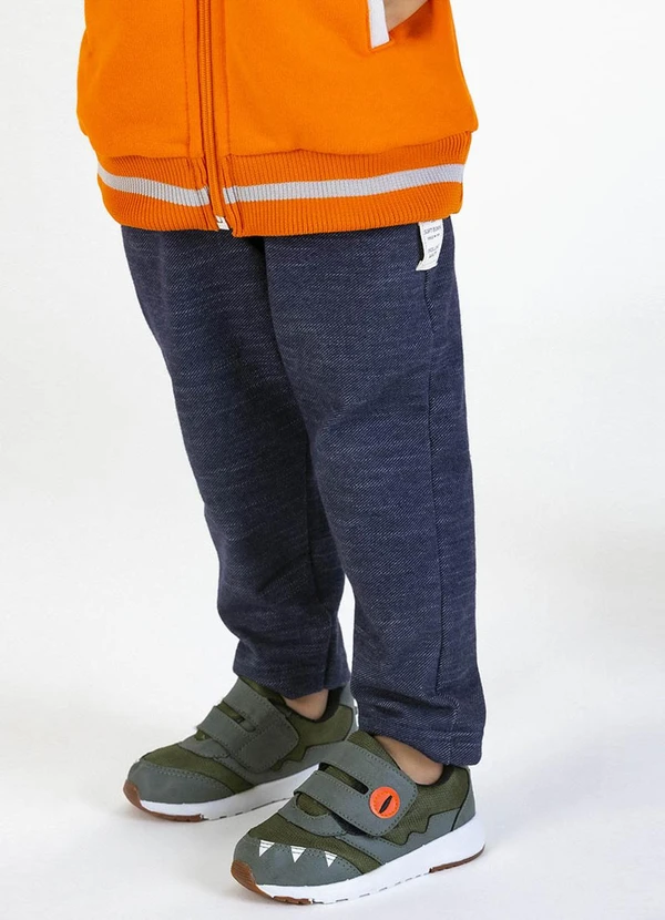 Soft Bonni - Conjunto em Moletom e Moletinho Jeans Laranja 3