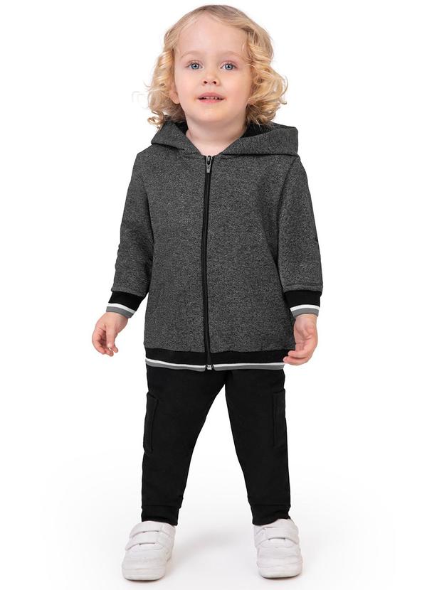 Carinhoso - Conjunto em Moletom Flanelado Preto 1