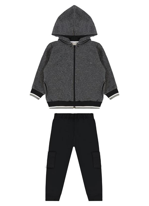 Carinhoso - Conjunto em Moletom Flanelado Preto 2