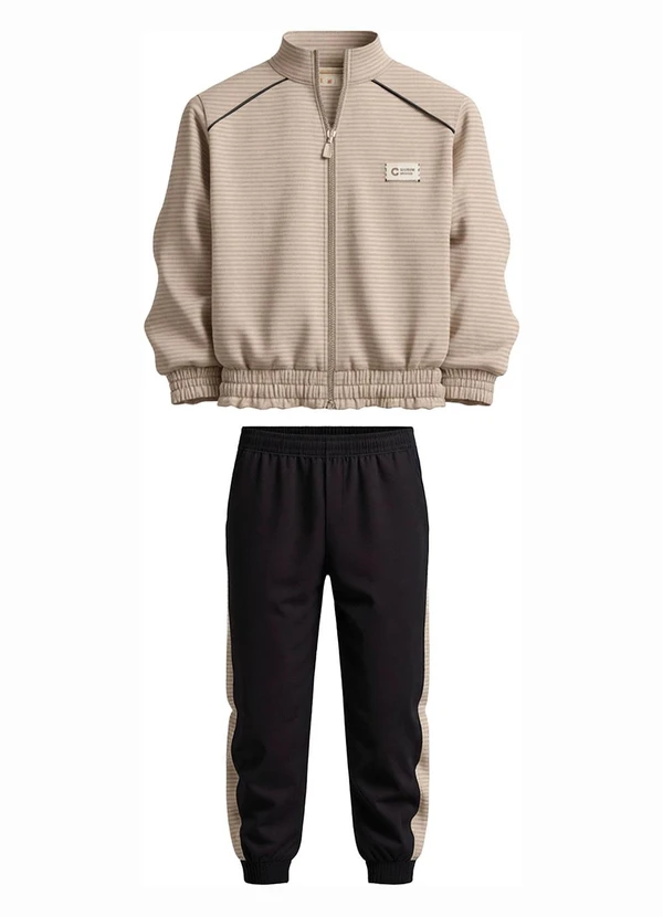 Carinhoso - Conjunto em Moletom Flanelado Taupe