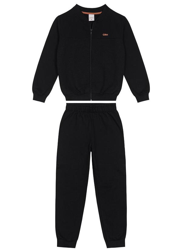Carinhoso - Conjunto em Moletom Menino Preto