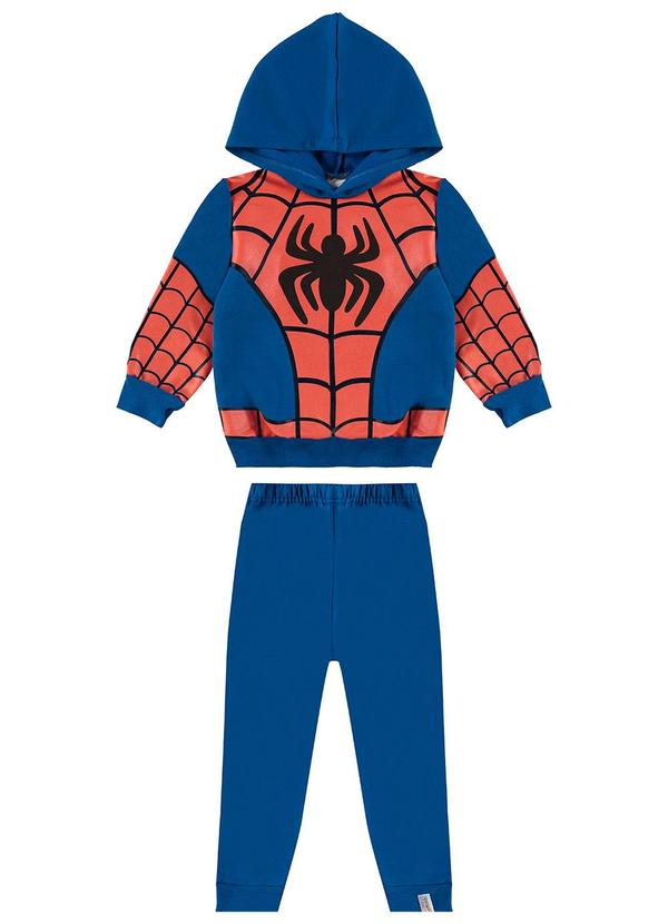 Malwee Kids - Conjunto em Moletom Spidey®Azul