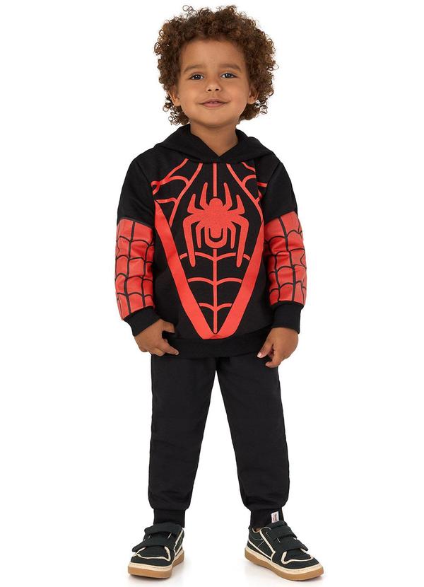 Malwee Kids - Conjunto em Moletom Spidey® Preto