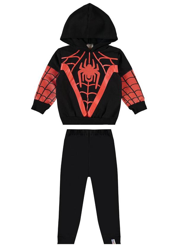 Malwee Kids - Conjunto em Moletom Spidey® Preto 2
