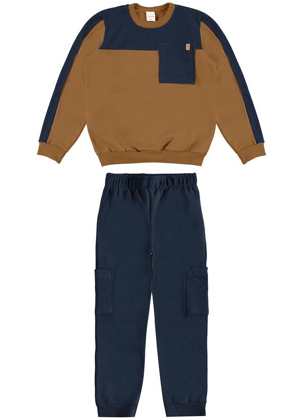 Carinhoso - Conjunto em Moletom Texturizado Marrom