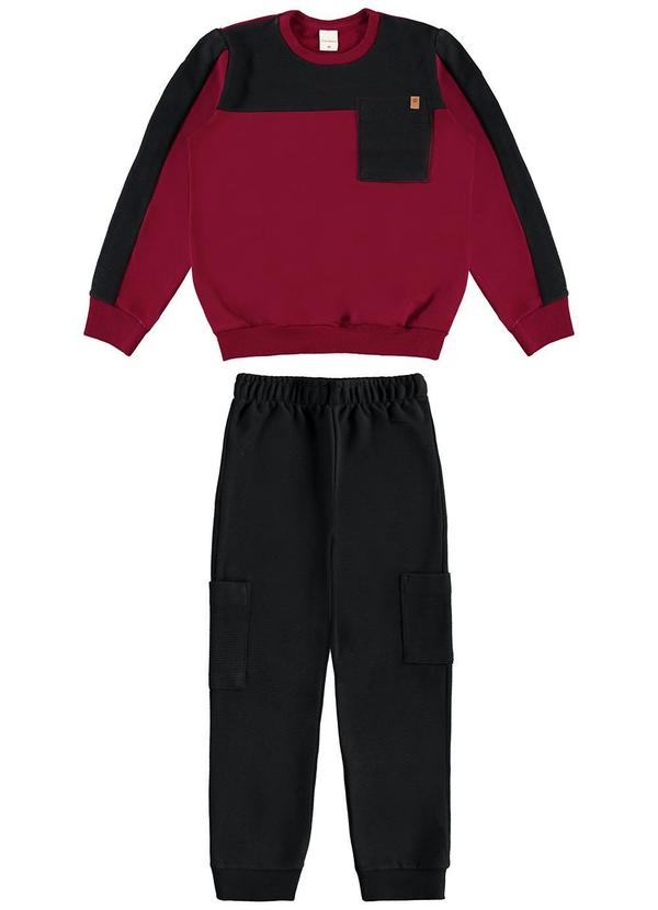 Carinhoso - Conjunto em Moletom Texturizado Vermelho 2