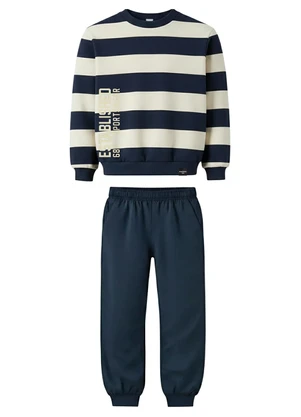 Malwee Kids - Conjunto Established em Moletom Azul Marinho - MALWEE KIDS