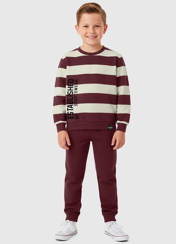 Malwee Kids - Conjunto Established em Moletom Bordô