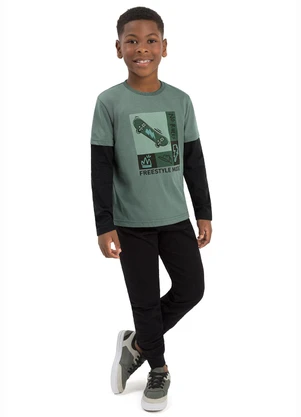 Ddk - Conjunto Estampa Skate Verde - DDK