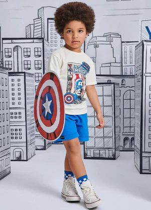 Youccie - Conjunto Estampado Capitão América Azul - YOUCCIE