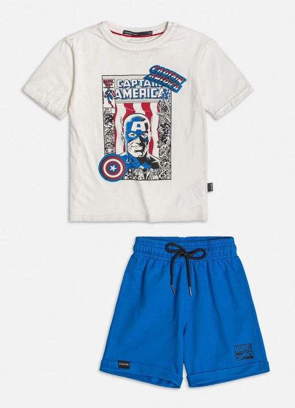 Youccie - Conjunto Estampado Capitão América Azul 3