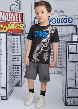 Youccie - Conjunto Estampado Pantera Negra Preto - YOUCCIE