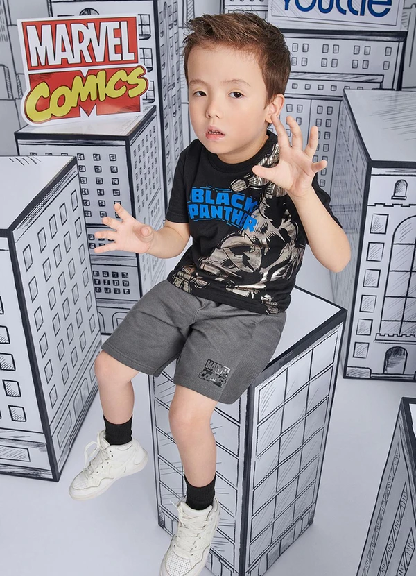 Youccie - Conjunto Estampado Pantera Negra Preto 3