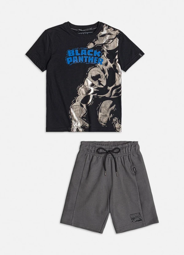 Youccie - Conjunto Estampado Pantera Negra Preto 4