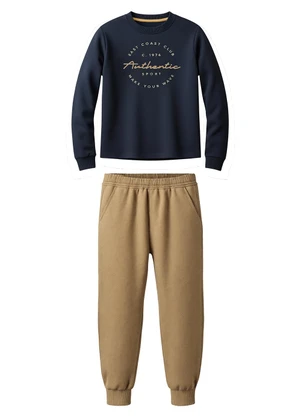 Carinhoso - Conjunto Exclusive Club com Bordado Azul Marinho - CARINHOSO