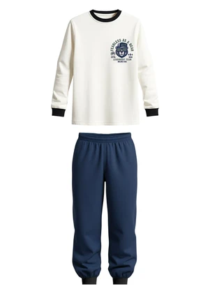 Malwee Kids - Conjunto Fearless as a Bear em Moletom Branco - MALWEE KIDS