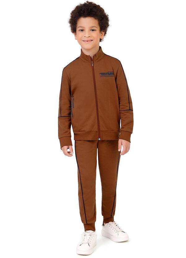 Malwee Kids - Conjunto Fearless em Moletom Marrom