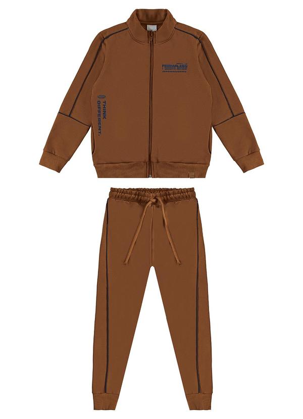 Malwee Kids - Conjunto Fearless em Moletom Marrom 2