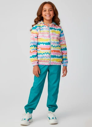 Laluna - Conjunto Feminino Corta Vento C/Capuz Colorido - LALUNA