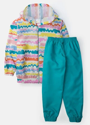 Laluna - Conjunto Feminino Corta Vento C/Capuz Colorido - LALUNA
