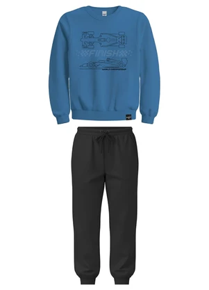 Malwee Kids - Conjunto Finish em Moletinho Azul - MALWEE KIDS