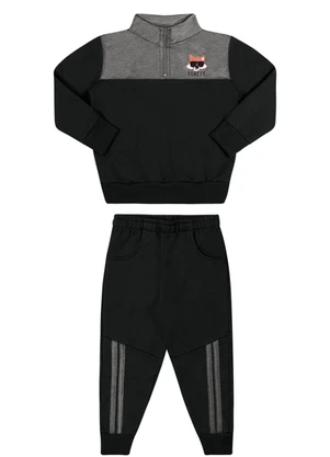 Outlet - Conjunto Floresta Moletom Menino Cinza - OUTLET