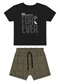 Quimby - Conjunto Forever Bebê Camiseta Bermuda Bege - variação:  