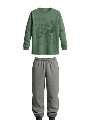 Malwee Kids - Conjunto Free Style em Moletom Verde Oliva - MALWEE KIDS