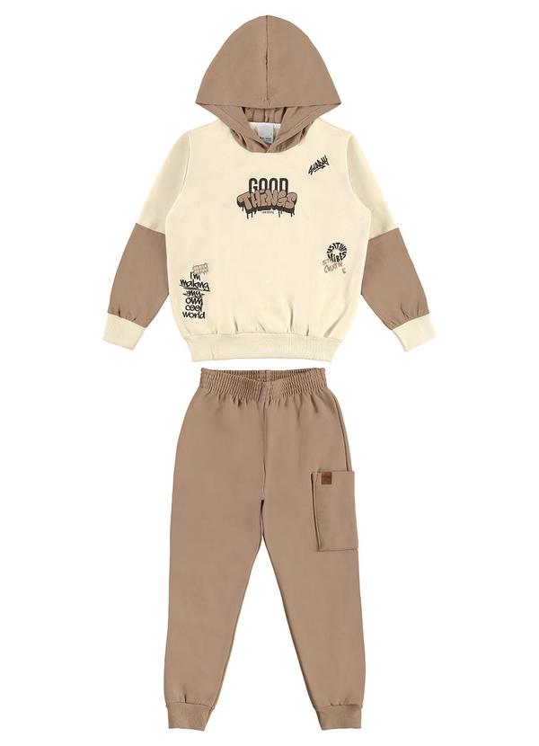 Malwee Kids - Conjunto Good Things em Moletom Bege 2