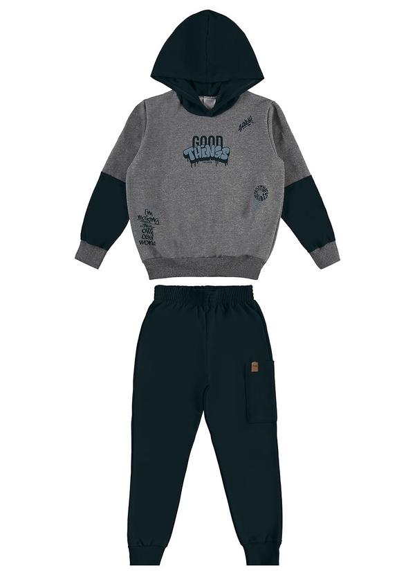 Malwee Kids - Conjunto Good Things em Moletom Cinza