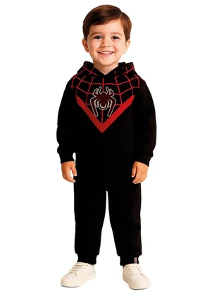 Malwee Kids - Conjunto Homem-Aranha® em Moletom Preto - MALWEE KIDS