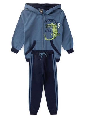 Rosa Azul - Conjunto Inf. Menino Crocodile Style Azul  - ROSA AZUL